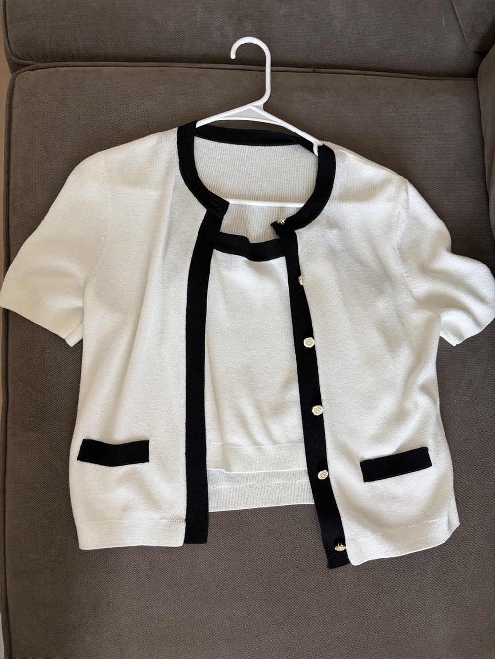 GOELIA White Knit Cardigan XS